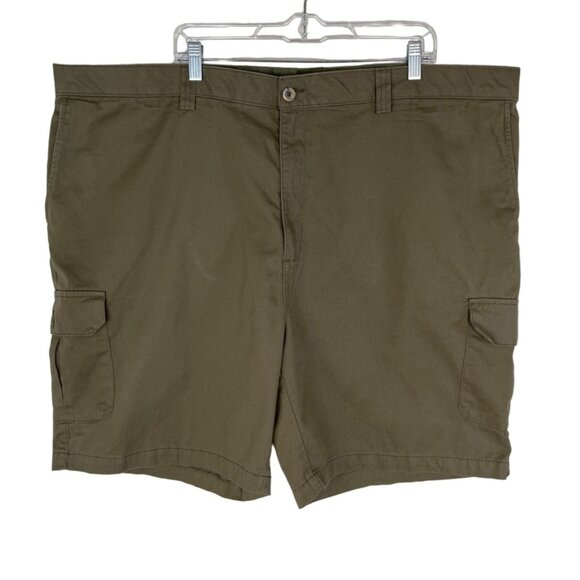 HB Cargo Shorts Mens 50 R Khaki Flat Front Comfort Waistband - Picture 1 of 10